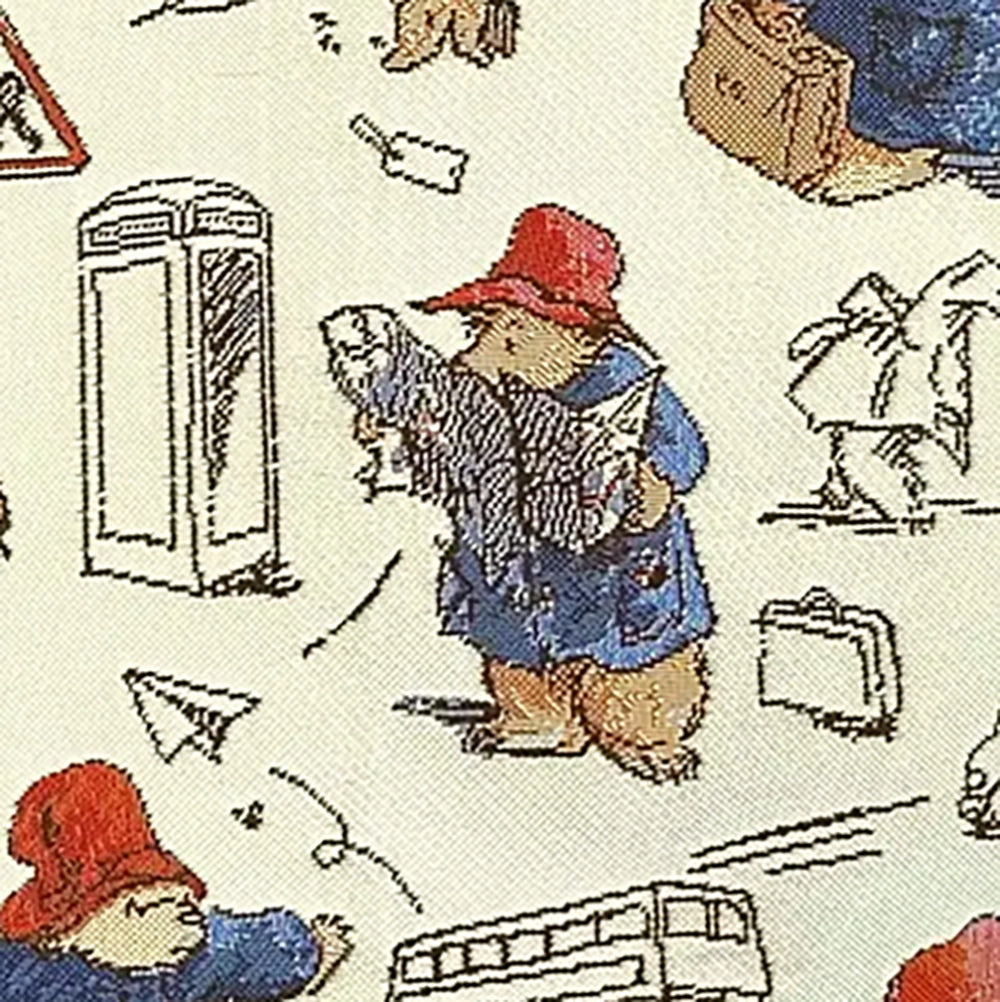 Quadro In Legno Di Paddington Bear Con Scena Di Picnic, 20x20 Cm, Con Corda Per Appenderlo, Prodotto Ufficiale, Blu, Oro E Rosso