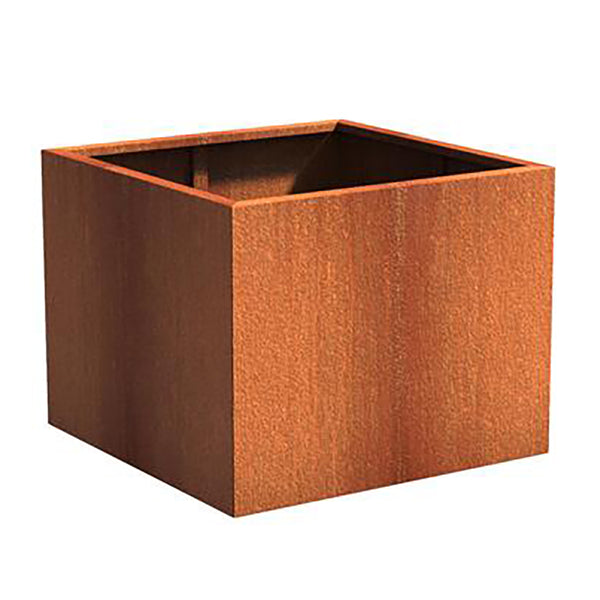 Square Corten Steel Garden Planter, Modern & Contemporary Feel, Outdoor Garden Decoration Ideal for Specimen Plants. Various Sizes Available
